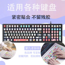 Desktop universal keyboard sticker button sticker Cartoon creative set 104 key computer mechanical key CAP change color 108 key 87 68 key punk round key square letter painted animation film