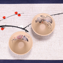 After 80 purple sand Yixing purple sand tea cup applique Cup applique cup full handmade small tea cup single Cup master cup tea set