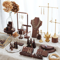 Jewelry rack Black walnut necklace ring tray Earrings rack display shooting props jewelry storage display rack