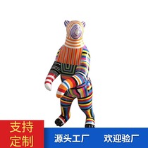 BMB art installation creative glass fiber reinforced plastic sculpture custom red bear mall outdoor beauty Chen large floor ornaments