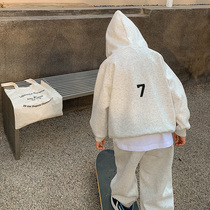 Zhen Pengxuan boy clothing boy necropolis 2022 new spring and autumn money with cap cover head Fried Street Childrens Spring Festival Tidal Ocean Gas