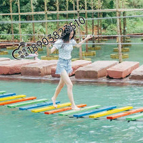 Outdoor Scenic Area Farmstead Children Water Expansion Water Woody Suspension Bridge Floating Bridge Trespass Amusement Equipment Jungle Crossing