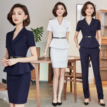 Professional suit Female summer beautician overalls Sales department tooling fashion temperament Property short-sleeved thin suit