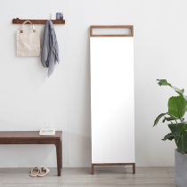 ins Nordic solid wood dressing mirror simple Japanese style changing mirror fitting mirror bedroom floor mirror wall hanging full body mirror