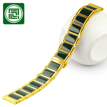 Nian Jade natural Hetian Jade watch strap for men and women stainless steel gold plated waterproof Jade watch chain butterfly buckle Universal