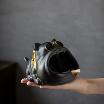 Morning Xiang Home Drawing Room Cartoon Dog Ashtrays Cute Creative Ceramics Large Smoke Cylinders Personality Trend On-board Anti-Fly Ash