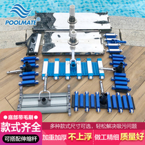 Swimming pool dirt suction head with brush cleaning suction machine accessories underwater vacuum cleaner suction pool head stainless steel dirt suction pan