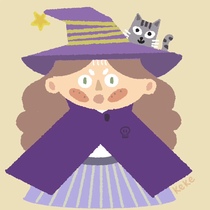 (Consignment) Cute hand-painted flat oil painting stick childrens interest picture book illustration style original custom avatar