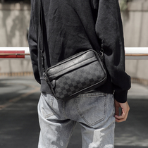 Hong Kong new tide men casual plate single shoulder bag Japanese leather skinned bag personality square bag