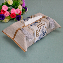 New Chinese style tissue box cloth set living room creative simple household paper box paper towel decoration set light luxury style
