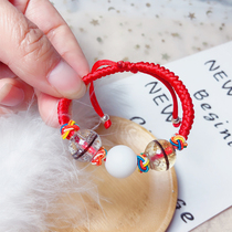 Newborn baby fetal hair red rope bracelet Weaning souvenir Breast milk hand string Homemade diy material package Year-old gift