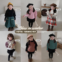 Big Ear Childrens Clothing Shop Girls Bubble Sleeve Trunk Sweater 2021 Winter New Fashion Sweet Cute Baby Blouse