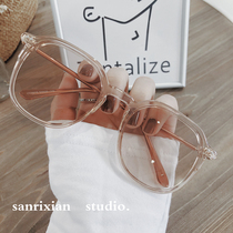  Korean trendy brand retro small fresh large frame thin transparent color sunglasses female ins anti-ultraviolet polarized sunglasses