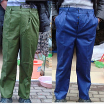 Old military green pants sea blue polyester pants 87 Labor safeguard pants performed photography props 65 type pants