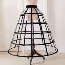 cosplay hollow bird cage support lolita fish steel ring violent skirt support Bell support long A character Black and White