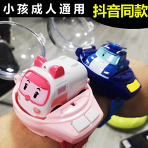 Shake sound net red with the same watch remote control car Pink mini girl heart electric children charging cartoon toy