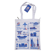 (Spot) Shanghai Shenhua officially authorized surrounding-Shanghai city cultural landmark element canvas bag environmental protection