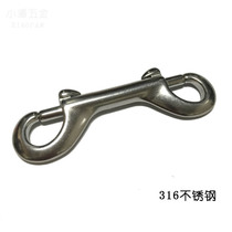 316 stainless steel double-headed hook spring hook buckle like wire drawing wheel hanging buckle BCD equipment safety diving buckle hook