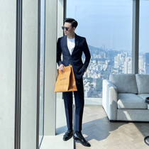  (DAIO ETHAN)Korean version of solid color slim temperament single-breasted suit suit British big-name single-breasted suit
