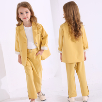 Girl Suits Suit 2021 new children Little West suit Spring and autumn Ocean Hundred Pleats for Han version Inn walk Show autumn clothes
