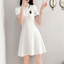 Big Code Women Dress 2022 New Fat Mm Collection Waist Display Slim Temperament Polo Dress Up a dress with a short sleeve summer