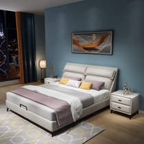 Cloth bed modern simple master bedroom double bed Nordic technology cloth bed 1 8 m storage small apartment soft bag wedding bed