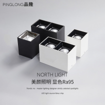 No main light COB surface light black cup anti-glare living room bedroom aisle ceiling square double head Cree 3500K