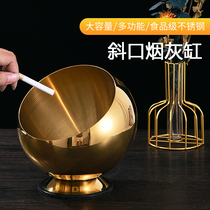 Ashtray light luxury thick stainless steel creative bar KTV ashtray clean bar windproof ash Cup LOGO customization