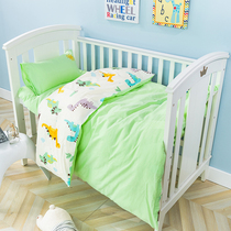 Children Kindergarten Quilt Three Sets Autumn Winter Pure Cotton Children Nap Special Green Dinosaur Baby Entrance To Garden Bedding