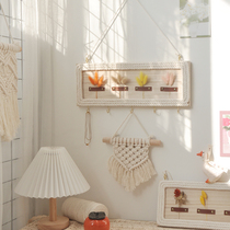 Nordic style solid wood dry bouquet wall decoration living room bedroom simple wind wall wall hanging wall decoration photo clip pendant