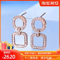 Xia Diamond Earrings Female Real Diamond 18K Gold Round Earrings Diamond earrings Earrings Earrings for Girlfriend Gifts