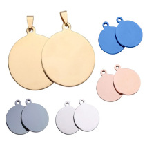 Manufacturer direct selling stainless steel metal hanging card blank black round dog tag for laser lettering nameplate customization