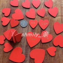 Red Heart-shaped Wedding Sign to Caring Color Wood Block Early to teach young to teach a few wood pieces DIY handmade graffiti materials