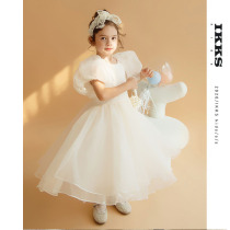 IKKSkids childrens dress womens summer champagne flower childrens wedding birthday party princess dress piano catwalk