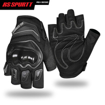Motorcycle Gloves Summer Halfcut Road Mountain Bike Mountain Bike Ride Black Wear and shock absorbing half finger Gloves Men Summer