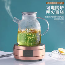 Glass teapot fruit flower teapot high temperature resistant glass kettle with filter brewing teapot boiling teapot tea set