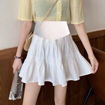 Pregnant women skirt summer dress fashion White outside pleated skirt loose pregnant woman skirt black A- line dress summer dress