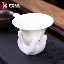 White porcelain tea leak tea filter tea filter tea filter tea compartment tea container funnel tea accessories ceramic small creative