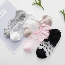 Anti-Hook Silk Socks Children Han Edition Short Socks Glass Silk Stockings Slim stock Invisible light mouth Summer Boat Sox students