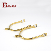 Golden Spurs Equestrian spurs English spurs Flat head spurs Send spurs with eight feet dragon harness BCL000309