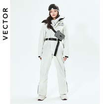 VECTOR new snow suit womens veneer double board thick warm winter couple loose one-piece ski suit men