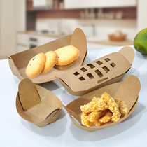 Disposable Kraft Paper Boat box steak snack salad fried chicken fries long Pirate Boat snack bar special fry box