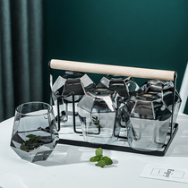 Colorful glass home beer glass cup juice cup tea cup simple living room drinking water Cup ins Wind 6 sets