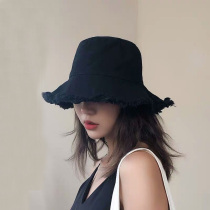 Hat female sun hat sunscreen Japanese broken edge fishermans hat female Korean version of Joker tide washed cowboy big eaves sun hat