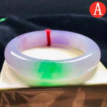 Jade bracelet ice seed green natural spring color violet Burmese old pit A goods with certificate noble concubine jade bracelet