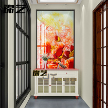 Custom European-style Carved steel Stained Art Glass Decoration Veranda Channel End View end View Background Wall Hero Tree