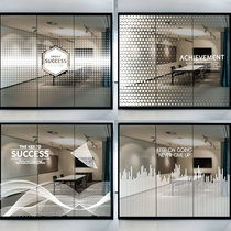 Customized transparent electrostatic glass anti-collision UV printing film English gradient dot company office decoration dot shadow