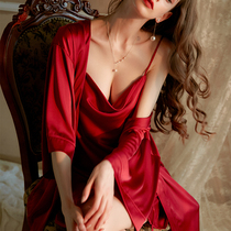 Coy Kiss sexy real silk harness Sleeping Skirt Summer Thin neckline High sense sleepwear woman bridal gown wedding gown wedding