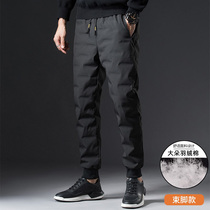 Down Cotton Pants Winter Men Outwear Plus Suede Thickened Warm Pants Outdoor Sport Windproof Northeast Casual Pants Men