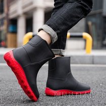 Japanese GP fashion rain shoes mens water shoes low-top rain boots waterproof non-slip rubber shoes fishing mens solid color